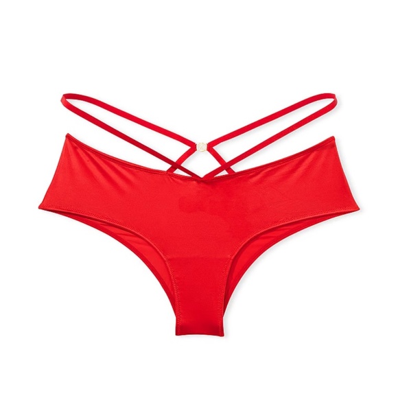 Victoria's Secret Very Sexy So Obsessed Strappy Cheeky Panty Red Small NEW - Picture 6 of 8